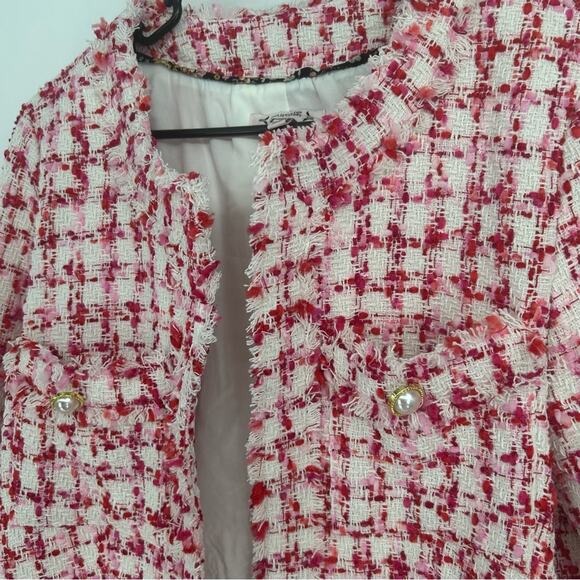 NWT Nanette Lepore Mojave Boucle Tweed Textured Open Blazer Jacket Size 12 - Picture 4 of 9